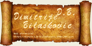 Dimitrije Bilašković vizit kartica